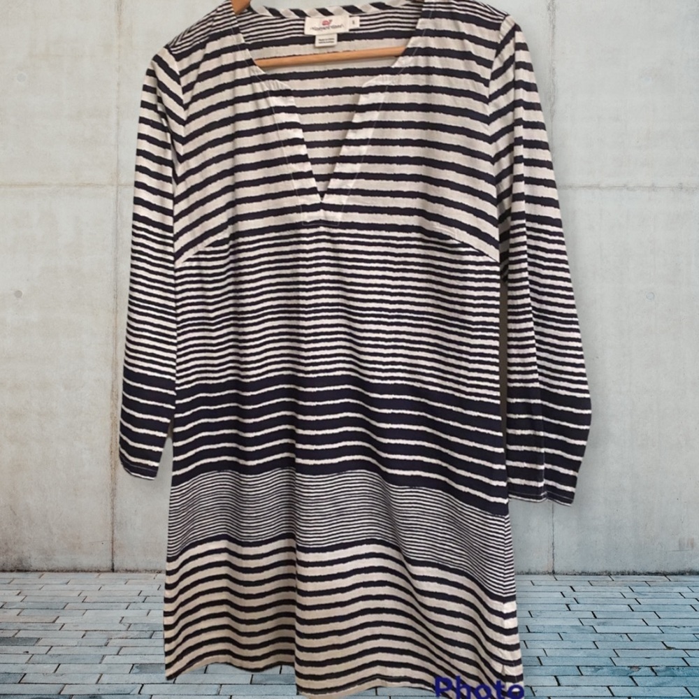 Vineyard Vines Black & White Tunic Swim Cover Up